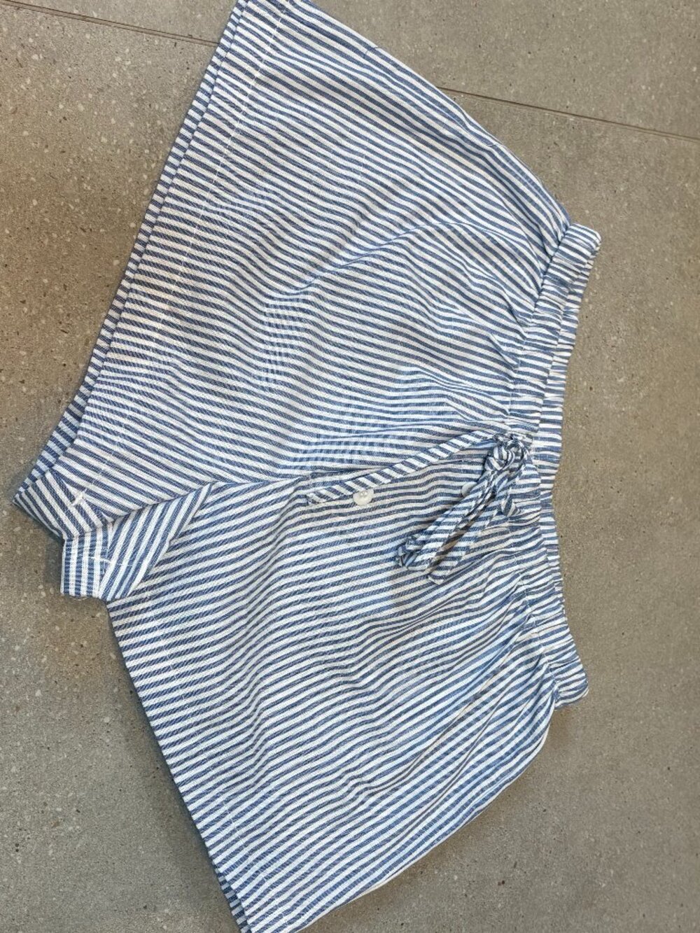 Blue & White Striped Drawstring Shorts XS/S